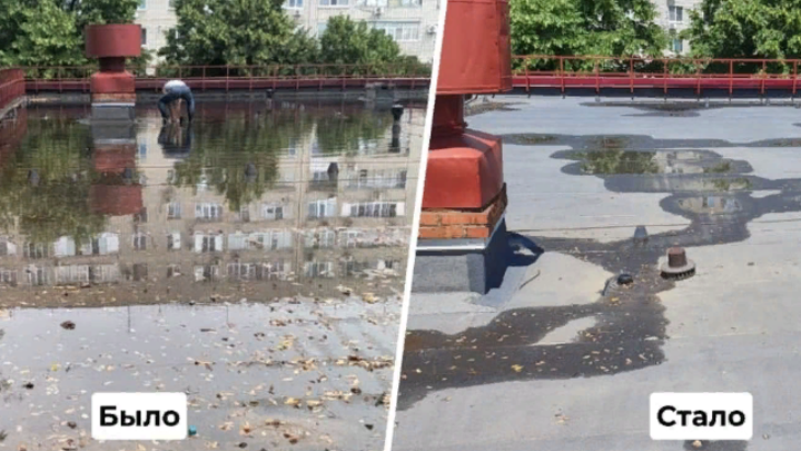 Крышу краснодарской школы залило водой после сильного ливня