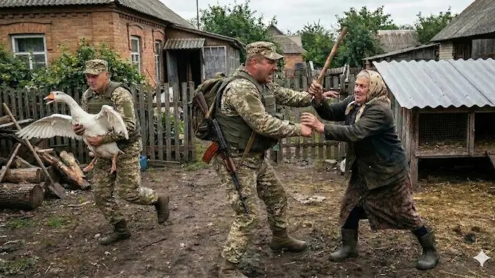 Отбили у бабуси: вместо уклониста на Украине мобилизовали гуся