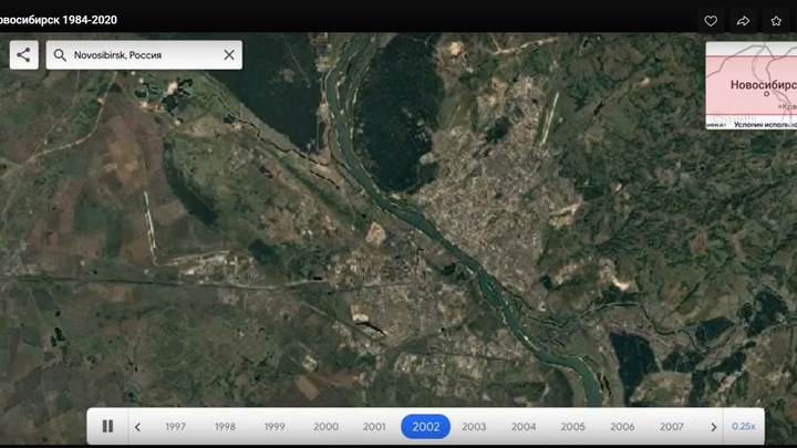 Google показал изменения в Новосибирске за последние 36 лет