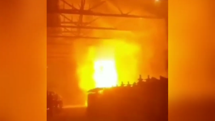 На Новокузнецком алюминиевом заводе произошел пожар