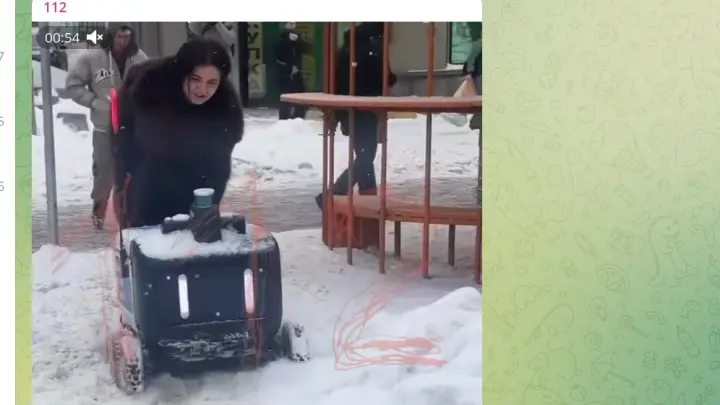 Кожаные не бросают: москвичи спасли робота-курьера из сугроба и попали на видео