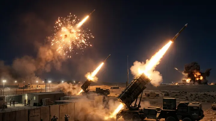 Похожий на салют удар ракеты сняли на видео в небе Иордании