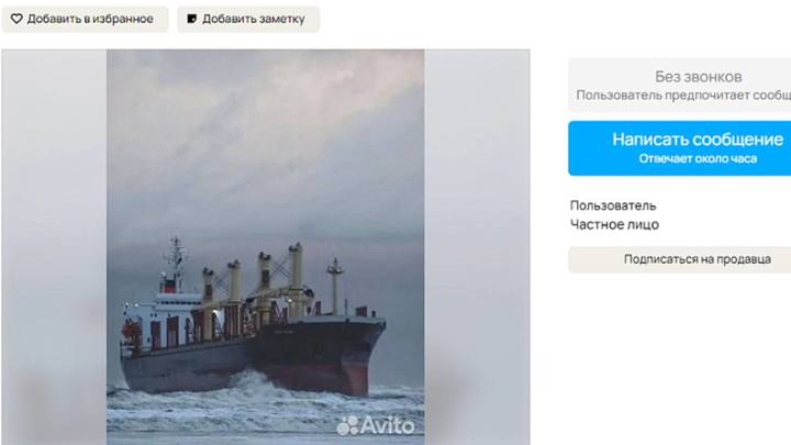 Севший на мель сухогруз Blue Shark выставили на продажу за 70 млн рублей