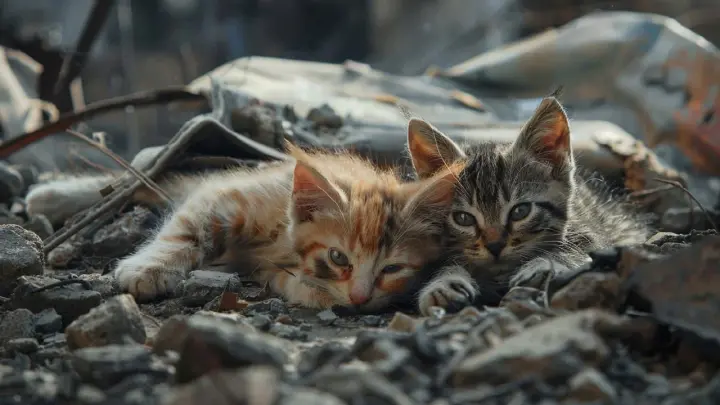 Котёнка завязали в пакет и бросили в мусорный бак: в Петербурге ищут хозяев для чудом спасённого малыша