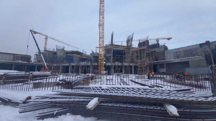 Строительство новой ледовой арены в Новосибирске идёт с отставанием от графика