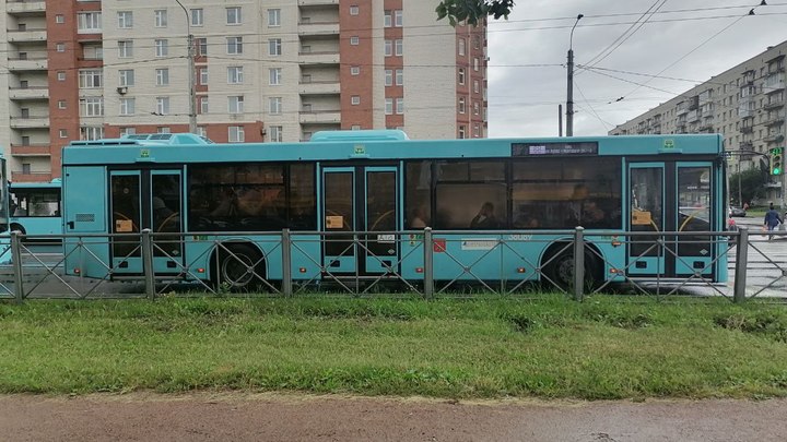 Автобус с пассажирами врезался в трамвай на проспекте Энгельса в Петербурге