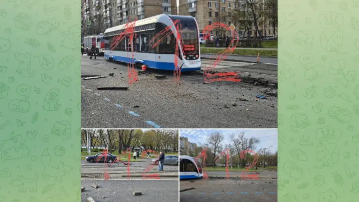 В Москве пассажирка выпала из трамвая после схода с рельсов