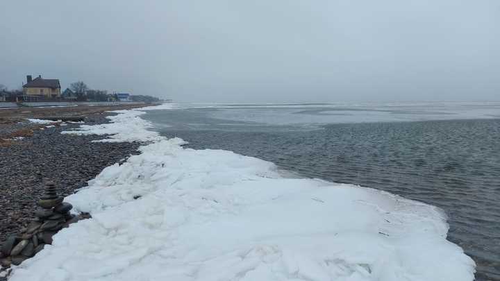 Февральские морозы сковали Азовское море в Приморском-Ахтарском районе