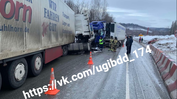 В ДТП с фурами в Челябинской области погиб водитель (ВИДЕО)