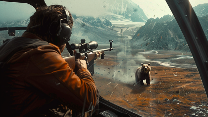 Випы на вертолёте устроили охоту на медведей. Потрачены миллионы, кадры попали в сеть