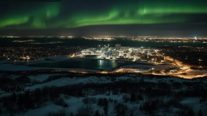 Северное сияние раскрасило небо над Омском и Тверью