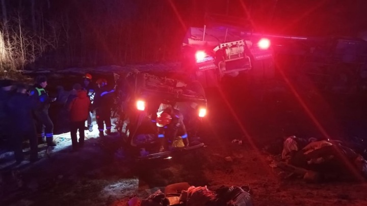 Девять человек погибли в ДТП с микроавтобусом и фурой в Тульской области
