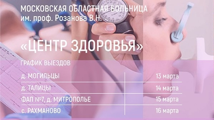 Мобильная диспансеризация в Софрино и Ашукино: График на 13-16 марта