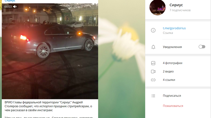 Всю малину обломал: в Сочи глава «Сириуса» помешал гонке стритрейсеров