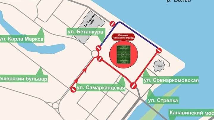 В Нижнем Новгороде улицу Бетанкура и Волжскую набережную перекроют с 11 по 13 июня