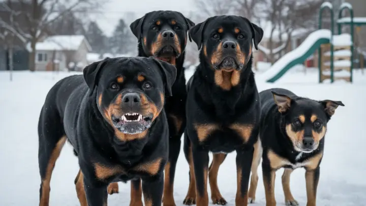 Стая ротвейлеров напала на катающихся с горки детей в Раменском