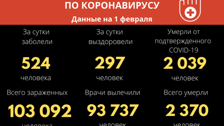 За минувшие сутки в Забайкалье выявлено 524 новых случая COVID-19 и три смерти