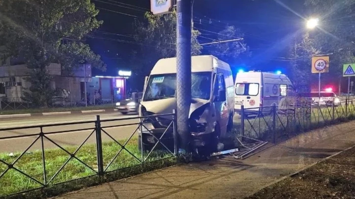 Маршрутка влетела в столб в Подмосковье: 10 человек пострадали
