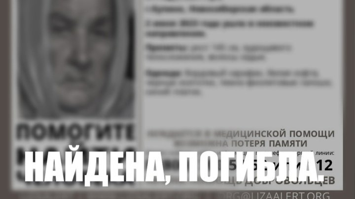 В Новосибирской области завершились поиски пропавшей 91-летней бабушки