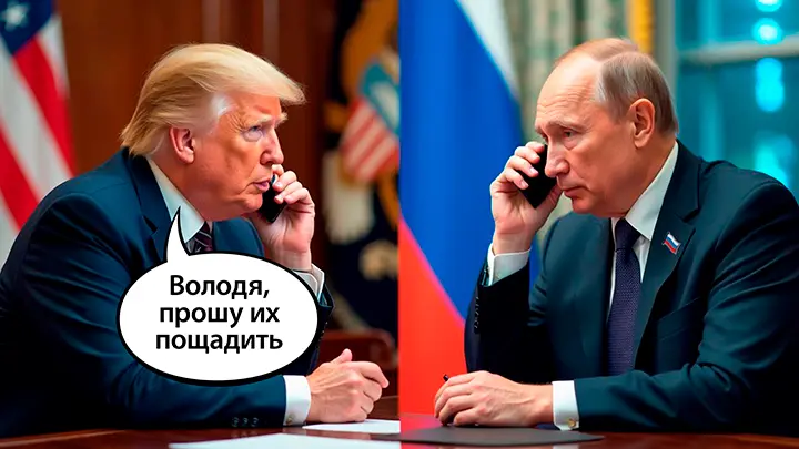 Вы что, предлагаете нам их отпустить?: Трамп попросил Путина о пощаде окружённых в Судже вэсэушников