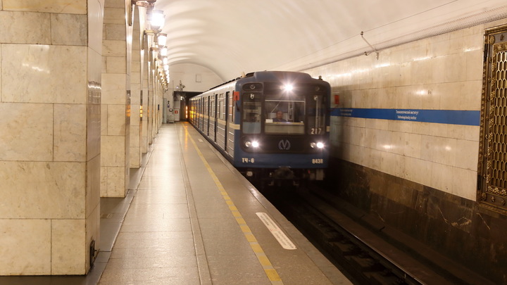 В Петербурге ограничили движение на синей ветке метро из-за упавшего на пути пассажира