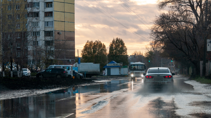 В Новосибирске 12 ноября прошёл сильный дождь