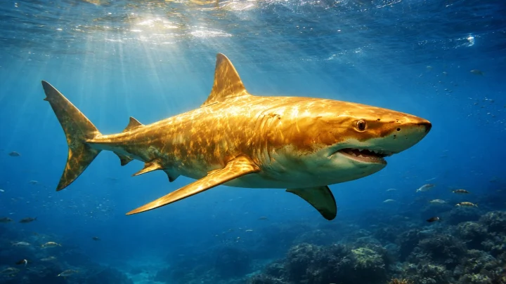 В тропических водах поймали золотую акулу с двойной мутацией
