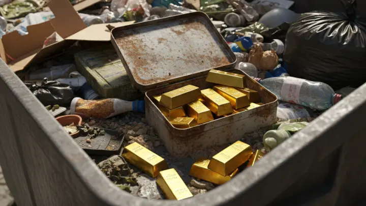 В Италии мужчина выкинул в мусорку 20 слитков золота