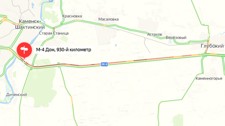 Многокилометровая пробка сохранилась на трассе М-4 в Ростовской области 1 апреля