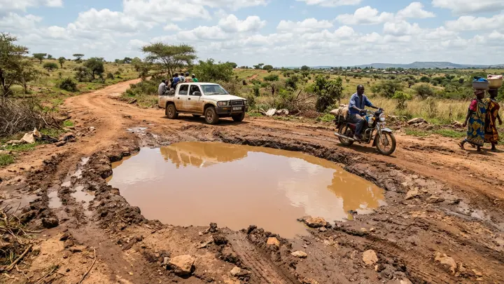 Политик искупалась в дорожной яме ради голосов избирателей