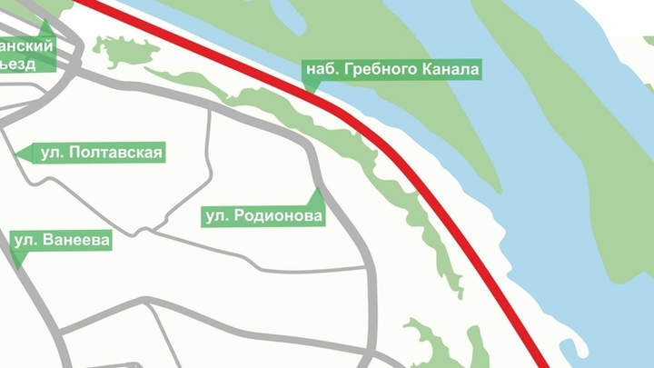 Набережную Гребного канала в Нижнем Новгороде закроют для движения 23 сентября