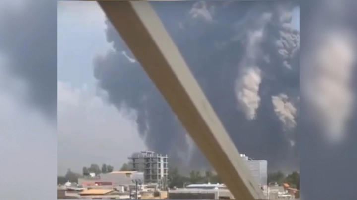 Появилось видео момента удара США по складу боеприпасов в Иране