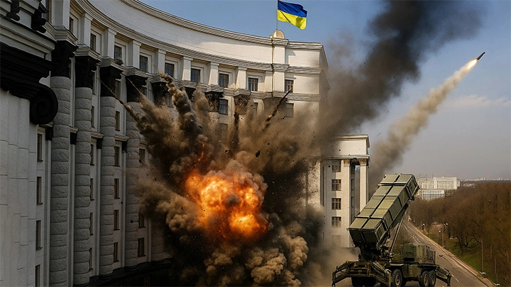 Первый удар по киевской верхушке: Кабмин Украины в огне после рекордного налёта России. Герасимов принял решение?