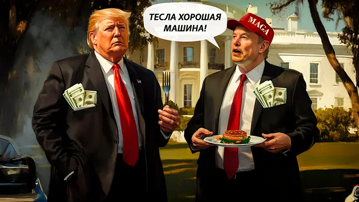 Трампа переехала Тесла: Из Маска сделали Монику Ливински