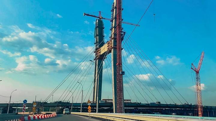 26 вант смонтировано на стройке четвёртого моста в Новосибирске