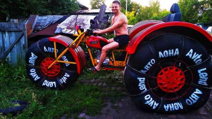 Житель Новокузнецка изобрел уникальный мотоцикл-амфибию