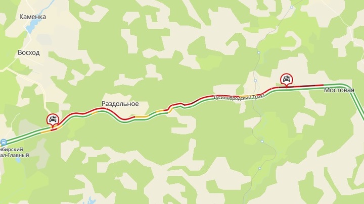 На въезде в Новосибирск образовалась пробка длиной 15 километров