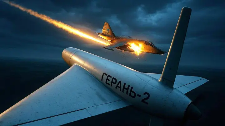 Русские Герани научились защищаться от дронов-перехватчиков с помощью света