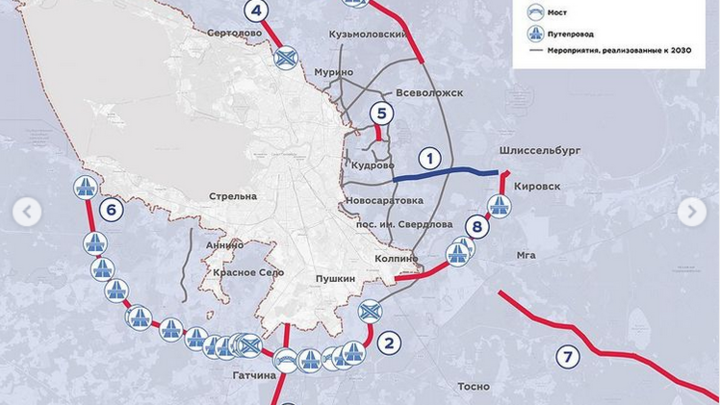 Власти Ленобласти задумали строительство второй кольцевой магистрали