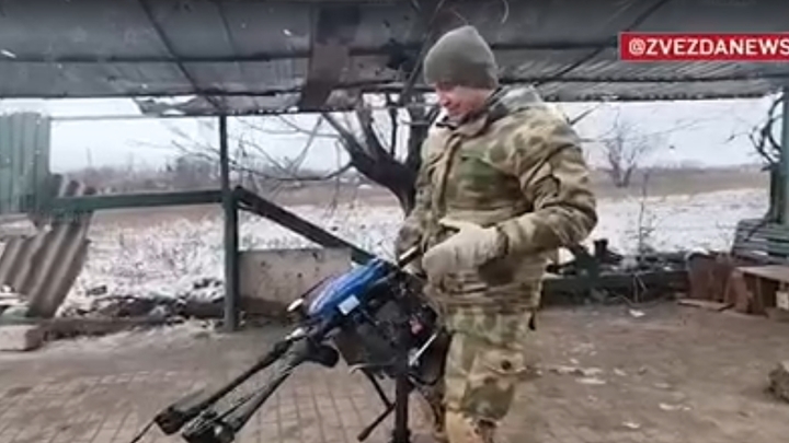 Русские бойцы арканом поймал беспилотник «Баба Яга»