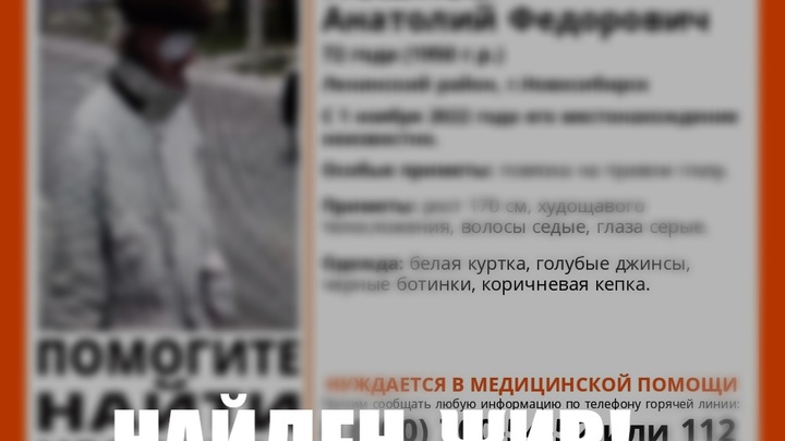 В Новосибирске завершены поиски пенсионера с повязкой на глазу