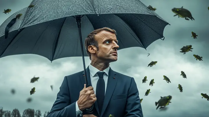 Убегающий от службы безопасности в КНР Макрон попал на видео