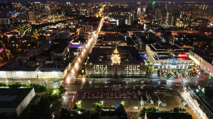 В Екатеринбурге Свечу памяти показали с высоты полёта дрона