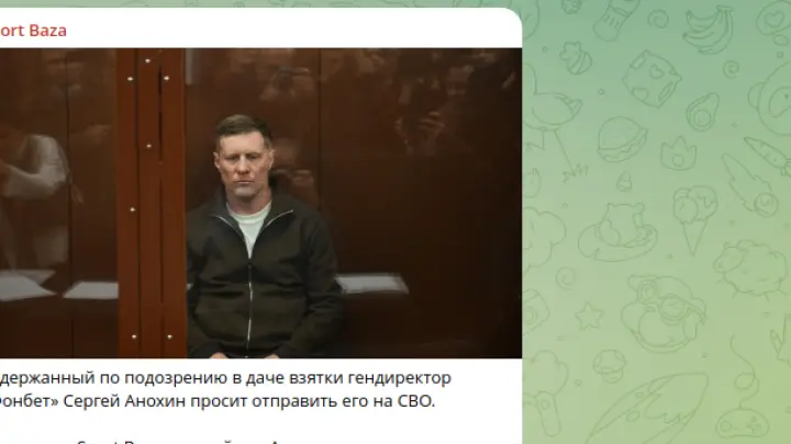 BAZA: задержанный за взятку гендиректор «Фонбет» Анохин хочет уйти на СВО